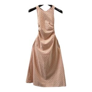 Line & Dot Pink Daisy Embroidered Open Back Midi Dress Size M NWT